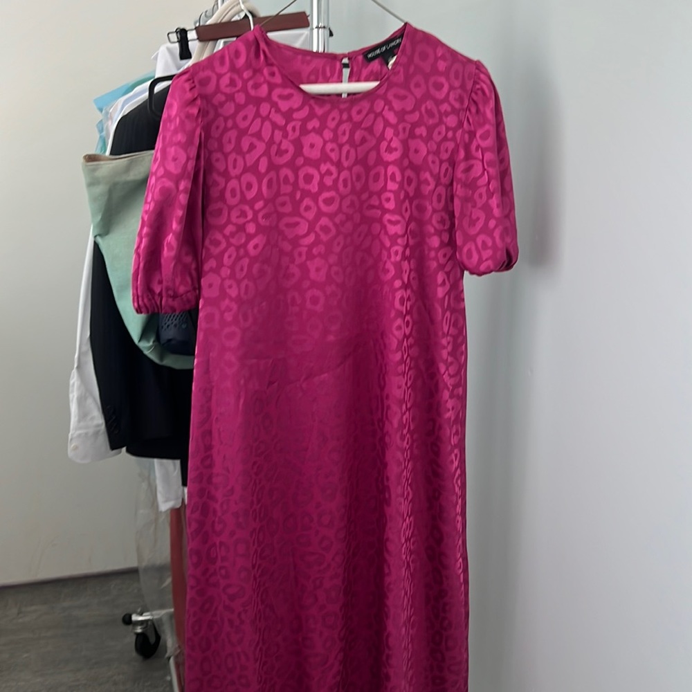 HOUSE OF LANCRY pink midi dress